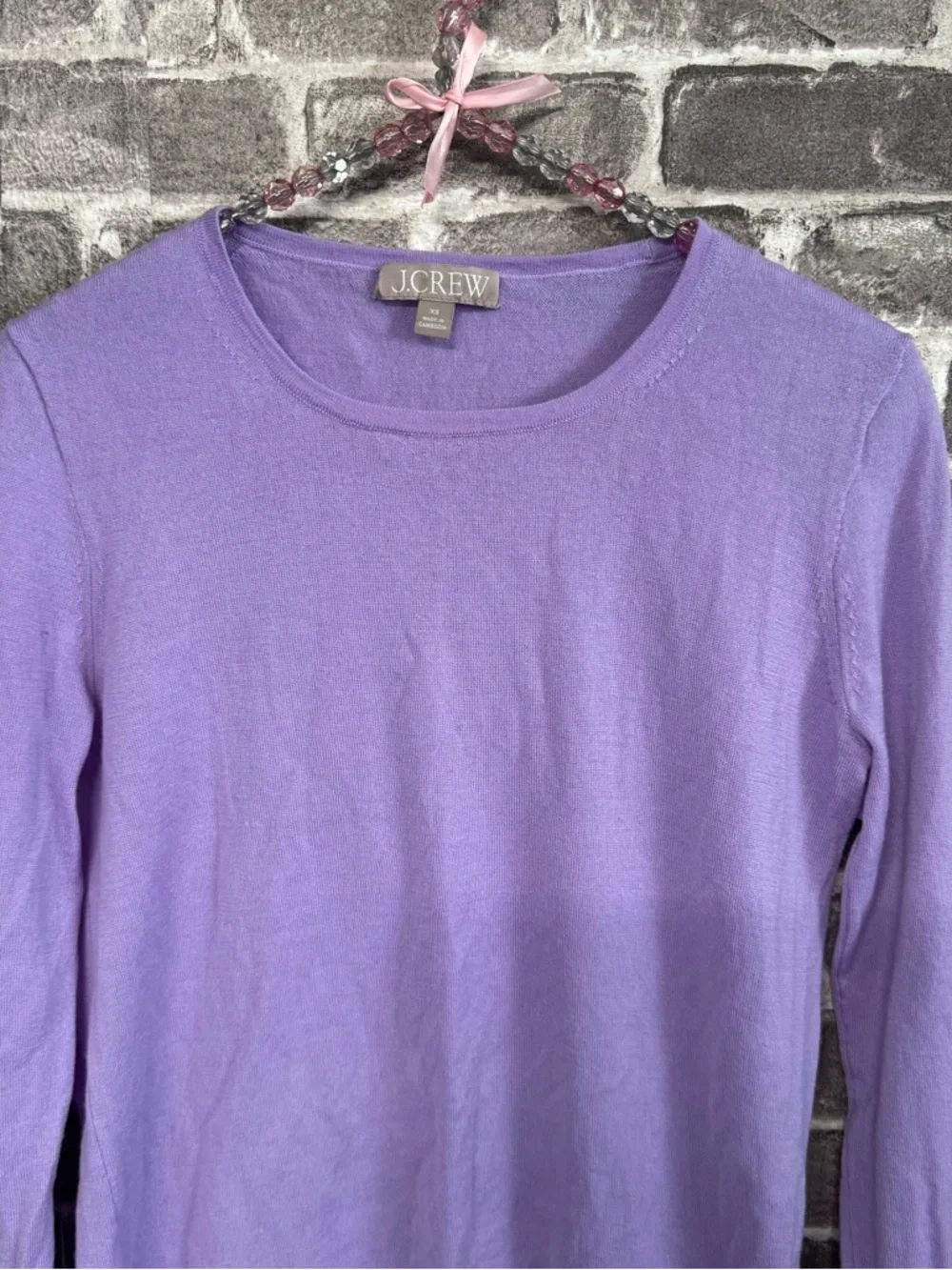 J. Crew Halle crewneck sweater Hampton purple merino wool